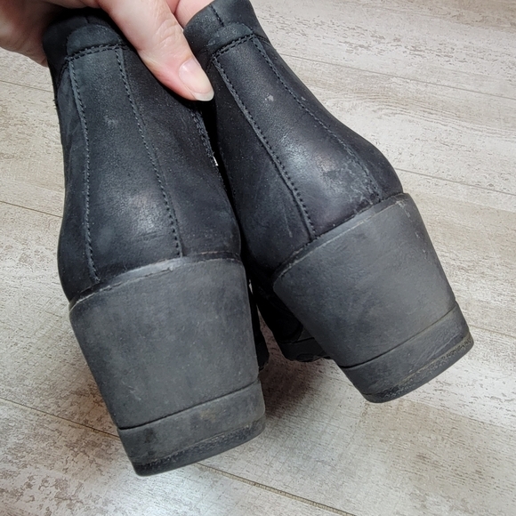 Bussola Loni Black Leather Nubuck Ankle Bootie Size 41 - Picture 4 of 8